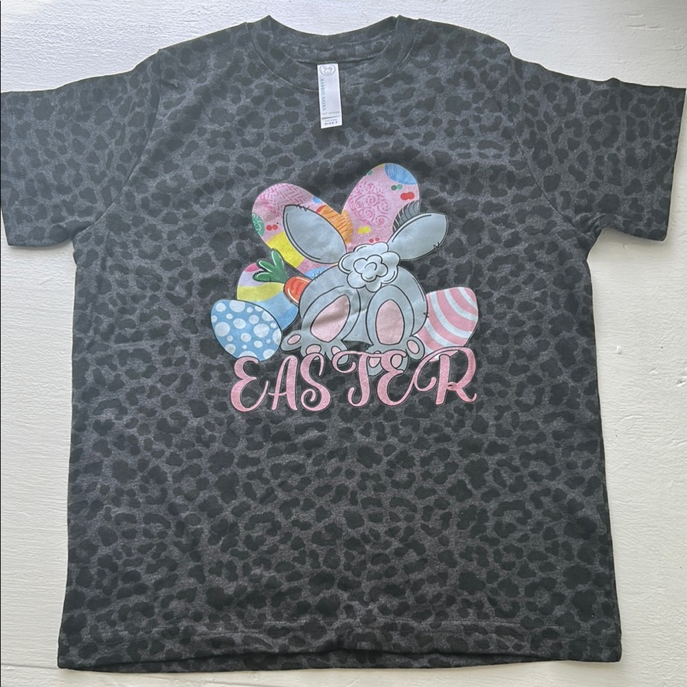 Rabbit Skins Easter Bunny Kids Tee - Black and Multicolor